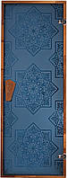 Дверь для сауны и хаммама Tesli Сезам Blue 1900 х 700