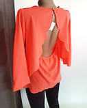 Блуза помаранчева яскрава з відкритою спинкою, фото 5