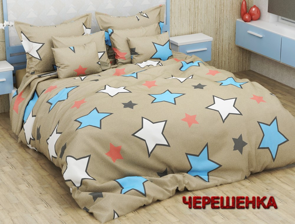 Тканина для постільної білизни Бязь "Gold" Lux GL4198 (50м) з зірками