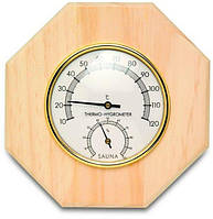 Термогігрометр для сауни Bonfire WJ-09 металевий в дереві
