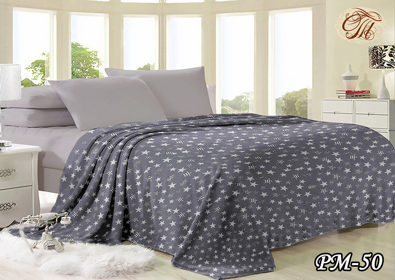 Плед з флісу Космос сірий (200х220), фото 1