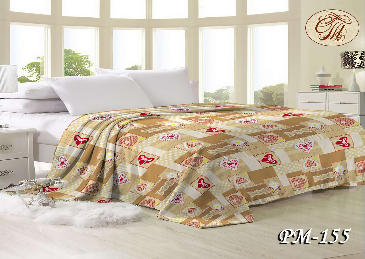 Плед из флісу Серця печворк (200х220), фото 1