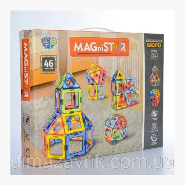 Магнітний конструктор LT1002 "Здання" 46 деталей, фото 1