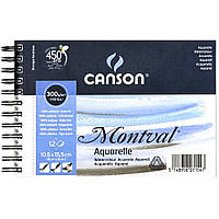 Альбом бумаги для акварели на спирали Canson Montval 300 г/м2 10,5х15,5 см 12 л. (0807-154)