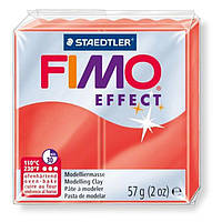 Полимерная глина (пластика) Fimo Effect 57г (204) Красная полупрозрачная (8020-204)