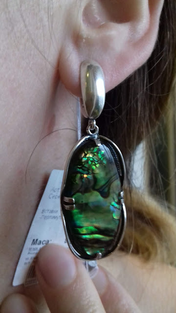 Срібні сережки підвіски з перламутром геліотіс, фото 1