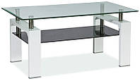 Журнальный стол LISA II прозрачный/белый лак 110x60x55 (Signal)