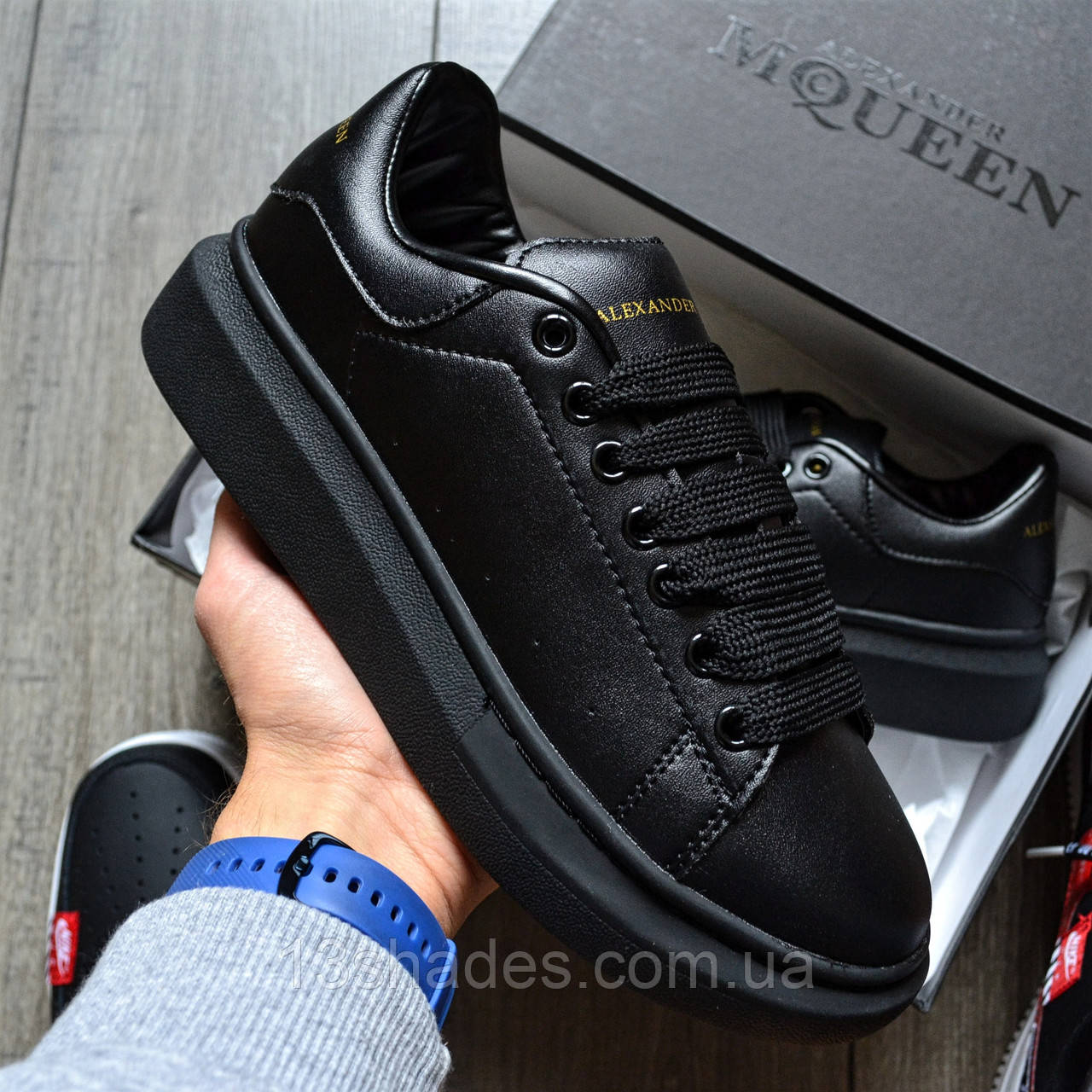 Кросівки чоловічі Alexander McQueen "Black Топ якість чорний