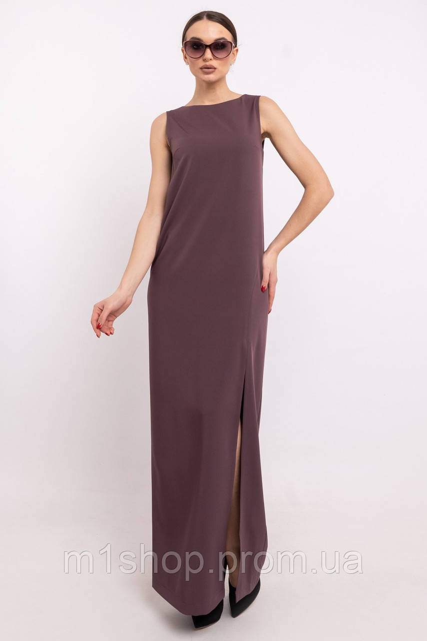 Лаконичное однотонное платье макси без рукавов (Линдси ri) - фото 6 - id-p1137720210