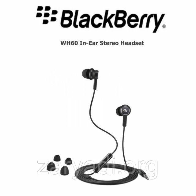Оригінальна Гарнітура BlackBerry WH60, Blackberry KeyOne, 3,5 mm, вакуумні, Original,/навушники/hands free/навушники з мікрофоном /лш
