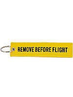 Брелок бирка Remove Before Flight Желтый с чёрным