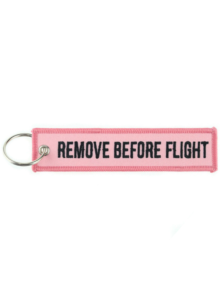 Брелок бирка Remove Before Flight Рожевий