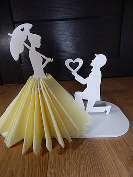 Декоративна дерев'яна серветниця "Визнання в любові" біла