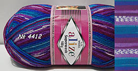 Нитки та пряжа для в'язання шкарпеткова напіввовна 75/25 SUPERWASH COMFORT SOCKS Супервош Комфорт Сокс № 4412