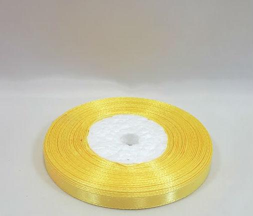 Стрічка атласна жовта однотонна (ширина 0.6 см)1 рул-22м