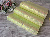 Екошкіра (шкіра) великий блиск — світле золото 19 на 30 см., фото 2