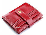 Гарний червоний гаманець. Жіночий шкіряний гаманець. Тонкий шкіряний гаманець. К3, фото 8