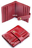 Гарний червоний гаманець. Жіночий шкіряний гаманець. Тонкий шкіряний гаманець. К3, фото 6