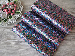 Екошкіра- бірюзово-рожевий мікс лист 19 на 30 см. - 25 грн