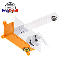 Змішувач вбудований в стіну (прихованого монтажу ) А-102 квадратної форми для умивальника