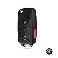 Корпус выкидного ключа Lada ВАЗ с заготовкой (3 кнопки+Panic+Логотип Lada)