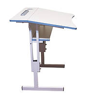 Стіл аудіторний НУШ антисколіозний одномісний "Волошка" з регулюванням висоти та полицею