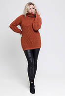Теплий светр грубого в'язання Оверсайз Хомут ТЕРРАКОТОВИЙ у наявності 8 кольорів