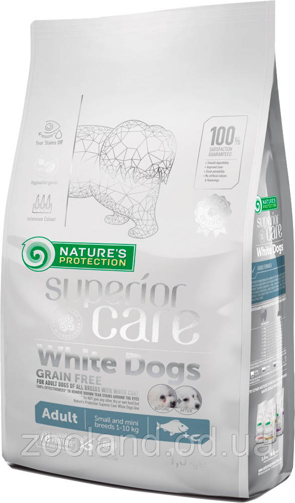 NPSC45667 Nature's Protection Mini Adult White Dogs Біла риба, 1,5 кг