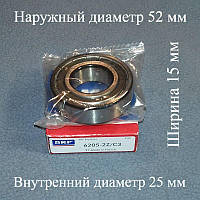 Підшипник SKF 6205zz (25-52-15) із залізним пильовиком для пральної машини