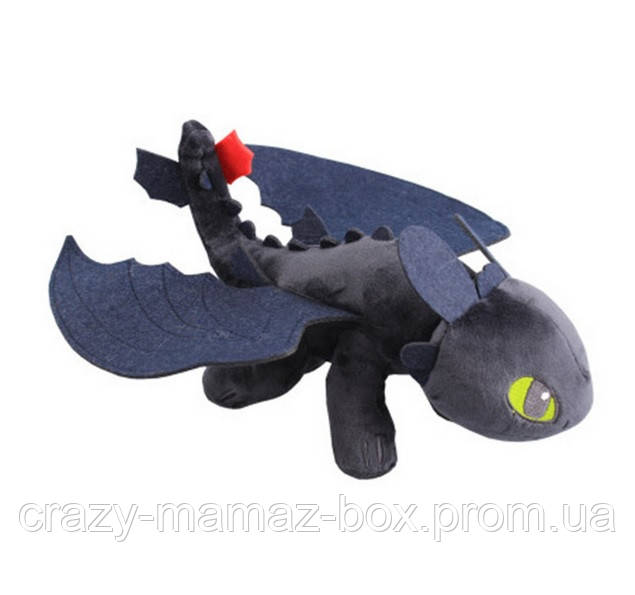 М'яка плюшева іграшка Беззубик - Як приборкати дракона - чорний 23 см