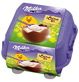 Шоколадні яйця Milka Loffel Ei Milchcreme 128g