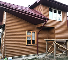 Сайдинг Металевий Блок Хаус Мат, Глянець Під Дерево, фото 5