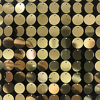 Круглі паєтки 30 мм, на чорному планшеті, колір Golden Shadow, 1 шт.