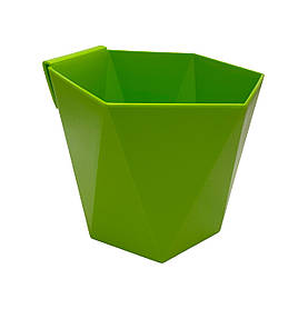 Кашпо квіткове декоративне, Хеца, 125 мм, СВІТЛО ЗЕЛЕНИЙ