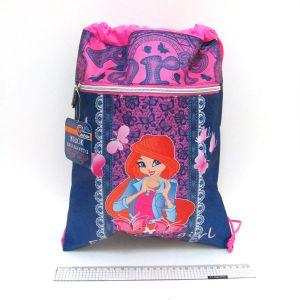 Сумка-мішок із затягуванням із змійкою JO-18091 "Fashion girl" 39*30см JO, фото 1