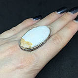 Сколецит кільце з натуральним сколецитом в сріблі 17,5-18 розмір Індія, фото 3