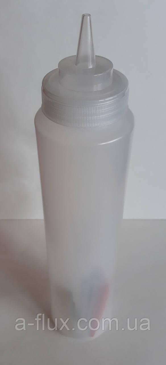 Пляшка 950мл для соусів і сиропів БІЛА прозора