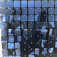 Квадратные пайетки 30 мм, на черном планшете, цвет Sapphire, 1 шт