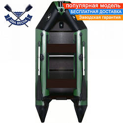 Кільовий надувний човен Aqua Star D-290 тримісний човен з кілем АкваСтар з жорстким дном зі стрингерами зсувні сидіння