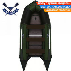 Кільовий надувний човен Aqua Star K-430 восьмимісний човен з кілем АкваСтар жорстке дно балон53 три кильсона з посиленнями ПВХ1100