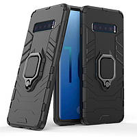 Чохол Ring case для Samsung Galaxy S10 Plus (G975) броньований бампер з кільцем чорний