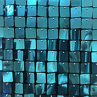 Квадратні паєтки 30 мм, на чорному планшеті, колір Aqua, 1 шт.