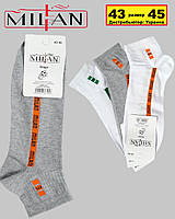 Чоловічі шкарпетки бавовна укорочені «Milan» сірі білі