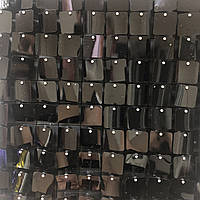 Квадратні паєтки 30 мм, на чорному планшеті, колір Jet, 1 шт.