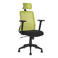 Кресло офисное Bravo пластик сидение черное, спинка сетка салатовая (Office4You-ТМ)