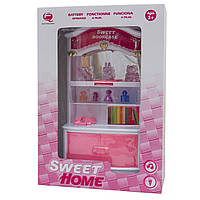 Ігровий набір - лялькова книжкова шафа "Милий дім", 23x10x32 см, рожева, пластик (2540P)