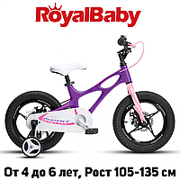 Дитячий двоколісний велосипед для дівчинки RoyalBaby SPACE SHUTTLE 16", OFFICIAL UA, фіолетовий