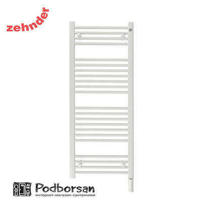 Німецька електрична сушарка для рушників Zehnder Aura 500 x 1217, біла, з білим ТЕНом