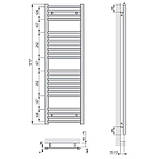 Німецька електрична сушарка для рушників Zehnder Aura 500 x 1217, біла, з білим ТЕНом, фото 3