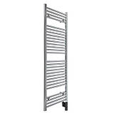 Німецька електрична сушарка для рушників Zehnder Aura 500 x 1217, хром, з чорним ТЕНом, фото 4